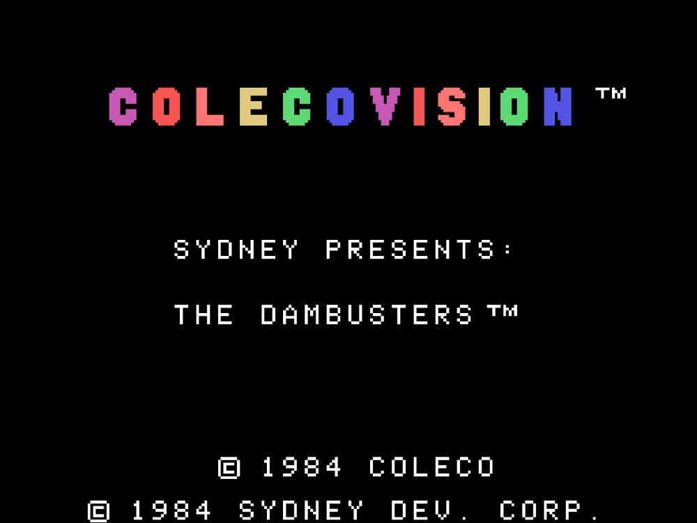 Title Screen of Dam Busters for Colecovision